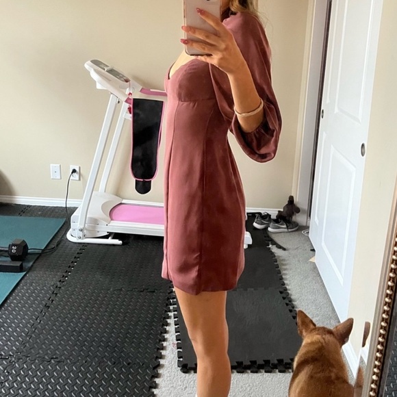 Wilfred Dusty RoseNovella Recycled Polyester Blend Satin Small Slit Mini Dress 0 - Picture 3 of 16